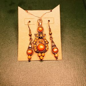 Vintage earrings and necklace pendant